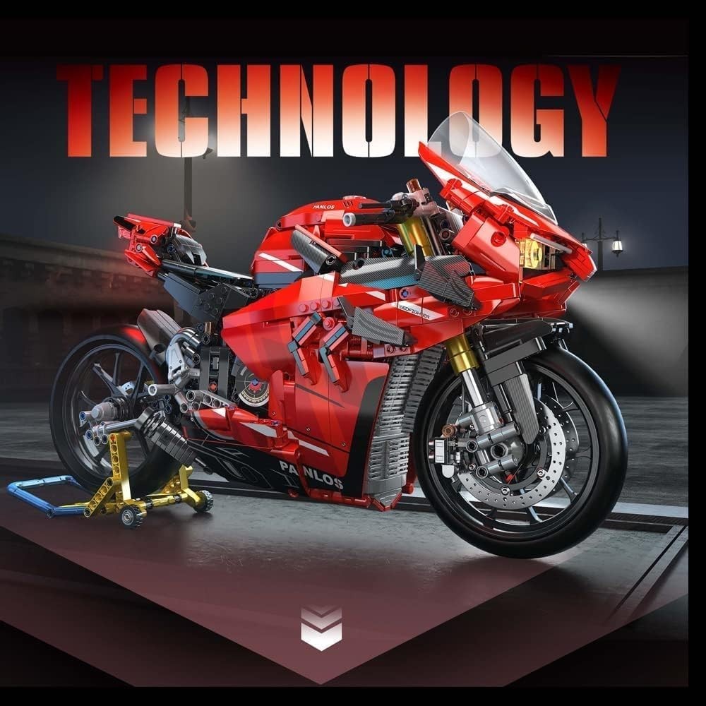 2098-Piece Ducati V4S Motorcycle Building Kit with Realistic Details