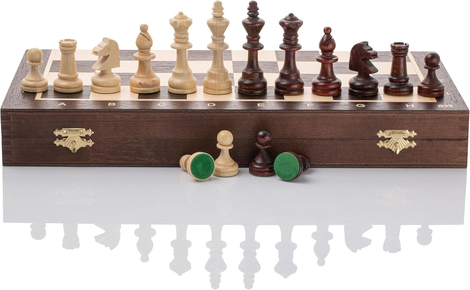 38cm Magnetic Tournament Chess Set – Weighted Wenge Pieces & Folding Board