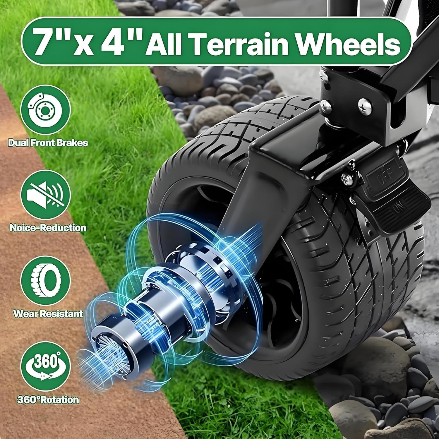 XXL 300L Heavy Duty Folding Wagon 250kg All-Terrain Cart w/ Wide Wheels & Handle