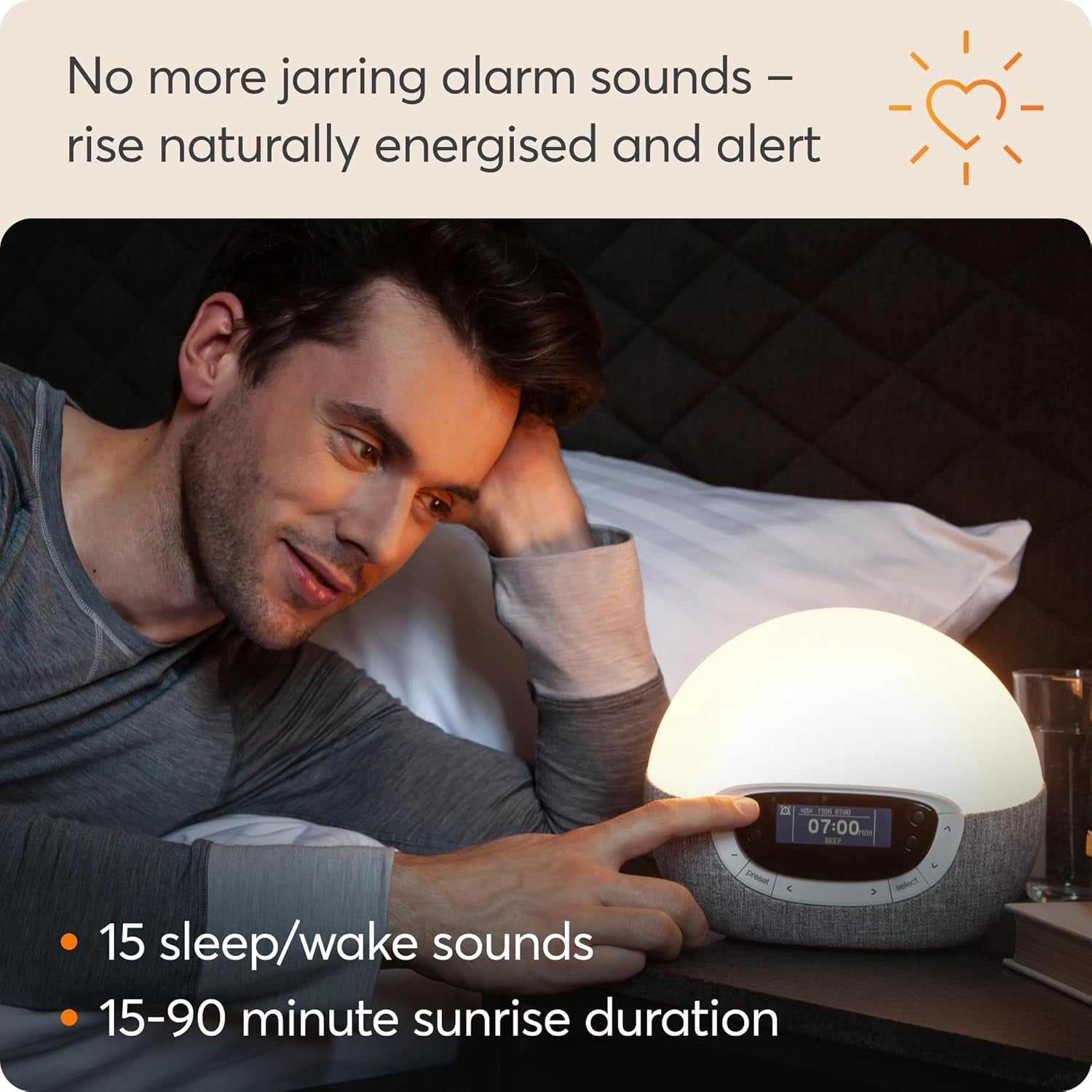 Sunrise Wake Up Alarm Clock Radio Dimmable Sleep Sounds Light Therapy