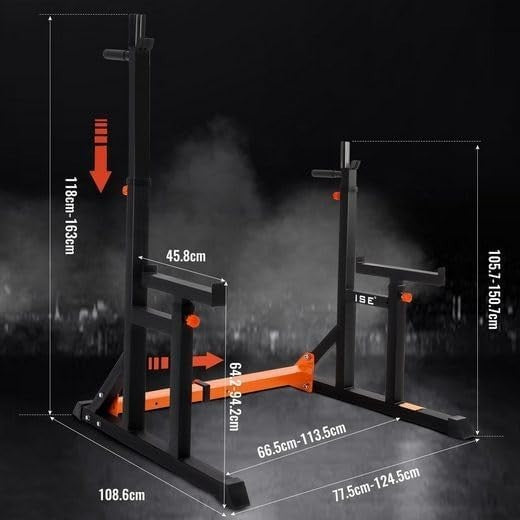 Adjustable Squat Rack & Foldable Weight Bench Set Home Gym Package