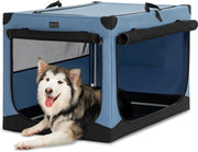 Foldable Large Soft Dog Crate Travel Pet Carrier Kennel 3-Door Fabric Cage 100cm