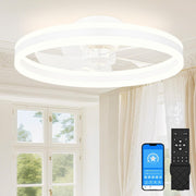 50cm Ceiling Fan Light, 6 Speeds, Dimmable Smart LED, Reversible, White