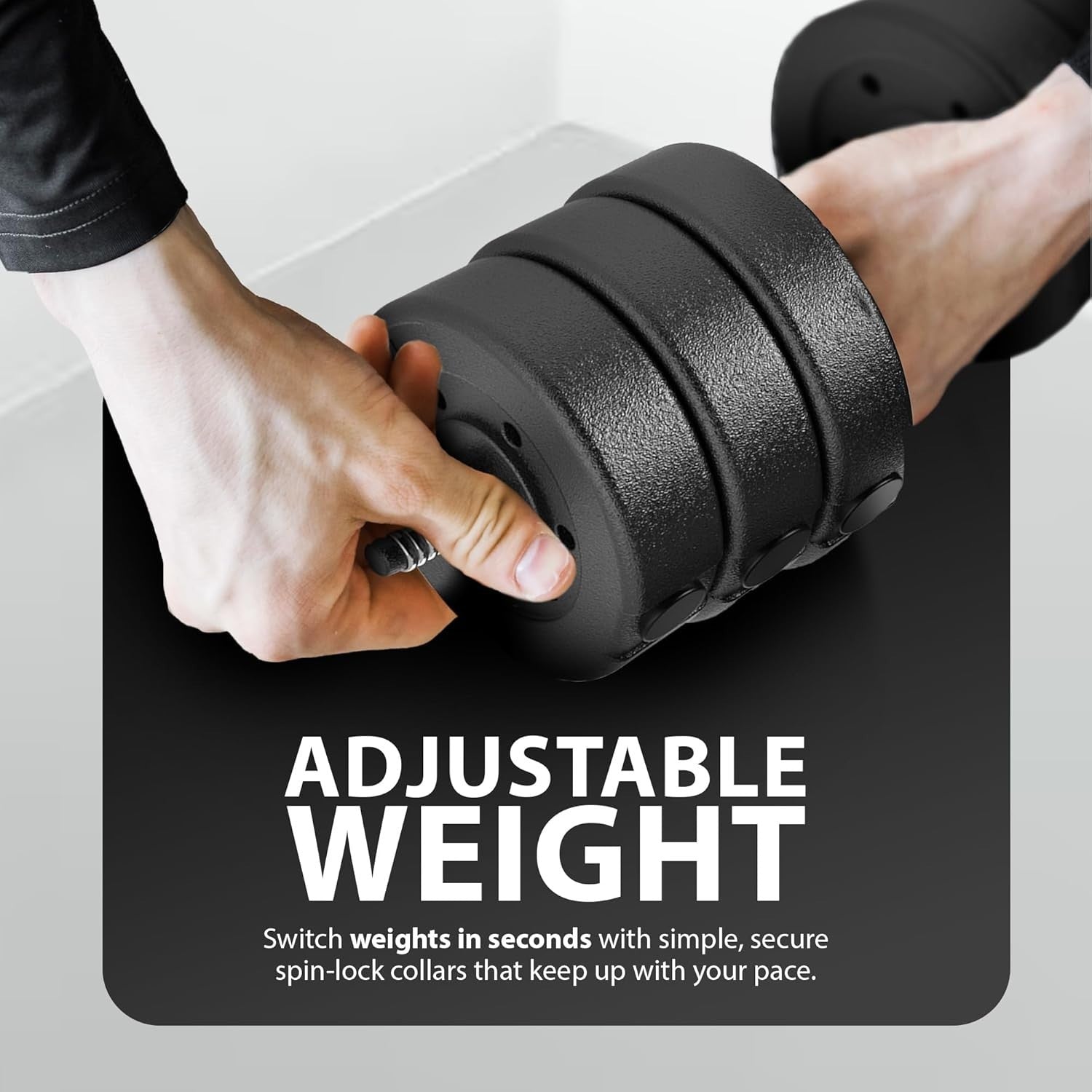 30KG Adjustable Dumbbells Set Pair Anti Slip Home Gym Strength Weights