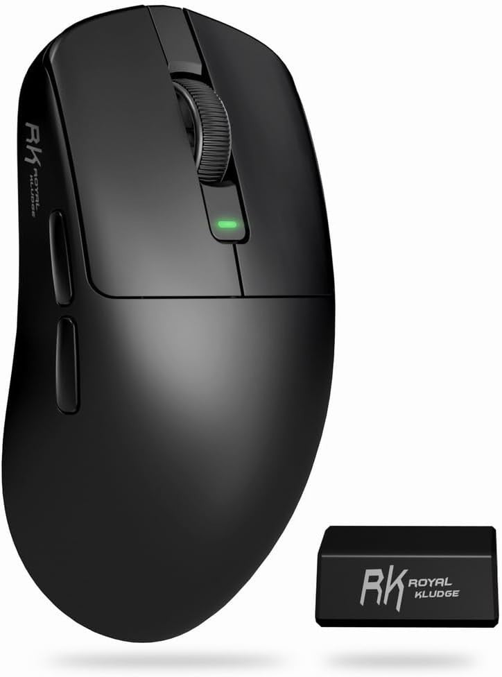 Pro Wireless Gaming Mouse 47g 42000 DPI 8K Hz Tri Mode Black