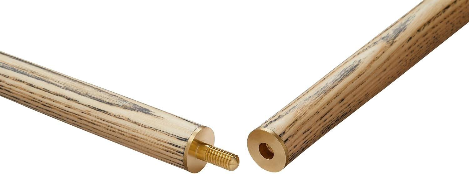 57in 2 Piece Snooker Cue Ash Wood Shaft Brass Joint 10mm Tip