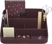 Desk Organiser 2-Tier Felt & Wood Storage Box for Stationery & Office