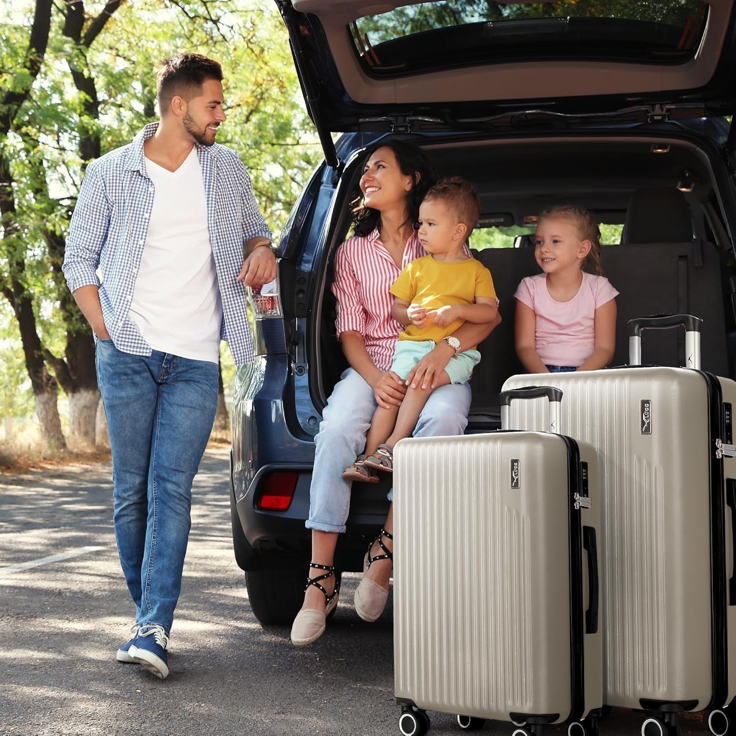 28in Heavy Duty Check In Suitcase ABS Hard Shell TSA Lock 4 Wheel Spinner
