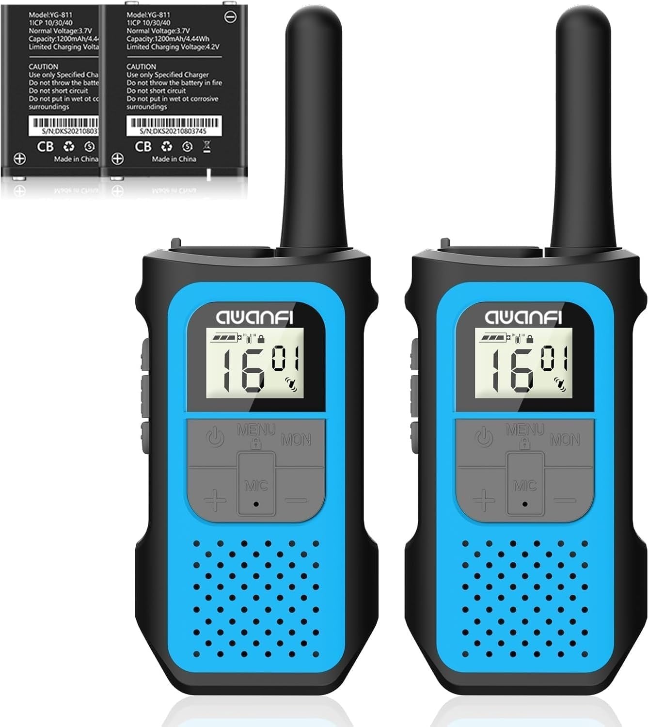 Rechargeable Walkie Talkies 2 Pack Long Range 16CH VOX USB-C Radios