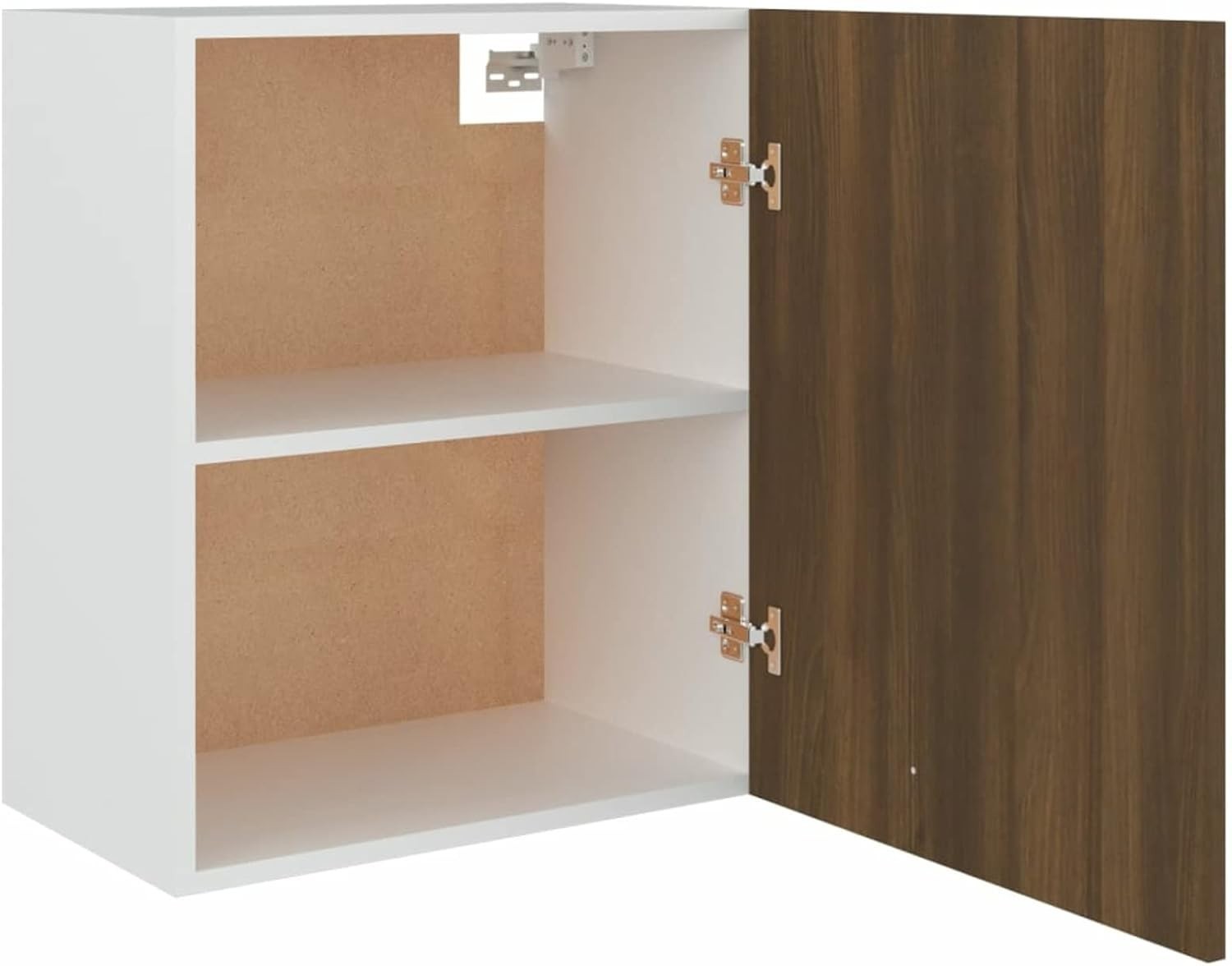 Lockable Kitchen & Bathroom Wall Cabinet with Shelves, Brown Oak 50x31x60cm