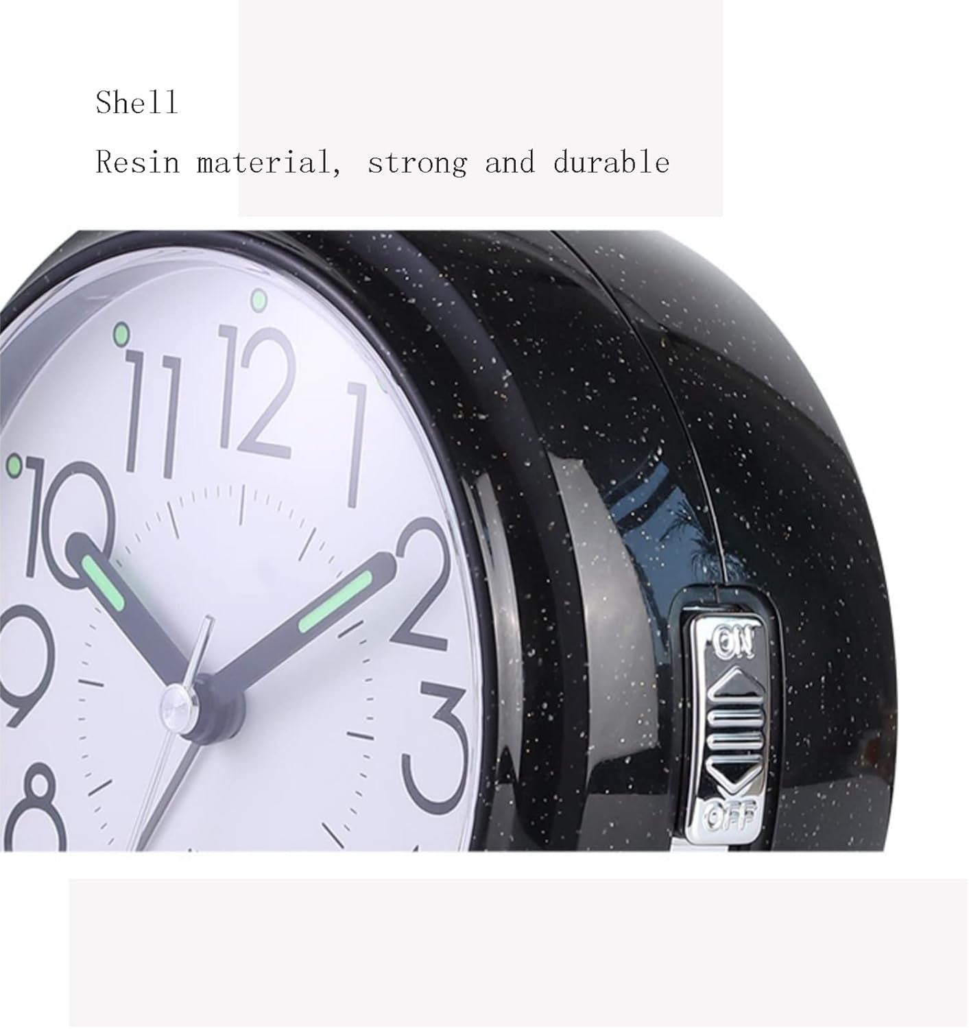 Silent Analog Alarm Clock Night Light Snooze Round Bedside for Heavy Sleepers