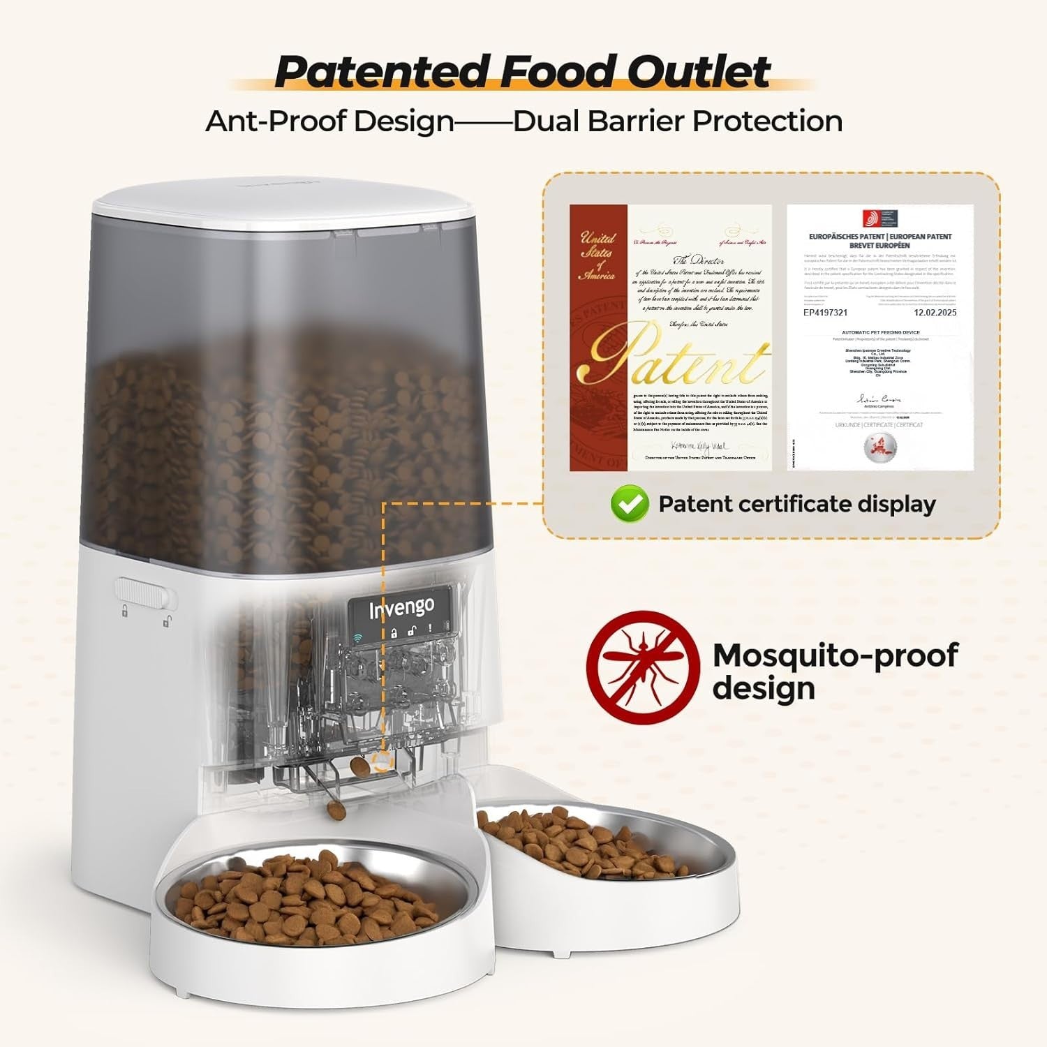 5L WiFi Automatic Cat Feeder Dual Bowl App Control Pet Food Dispenser
