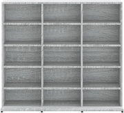 CD Storage Cabinet 15 Compartment Media Shelf Bookcase Grey Sonoma