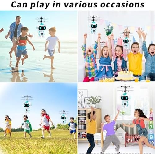 Hand Sensing Robot Drone Toy for Kids 3+ LED Helicopter Indoor/Outdoor