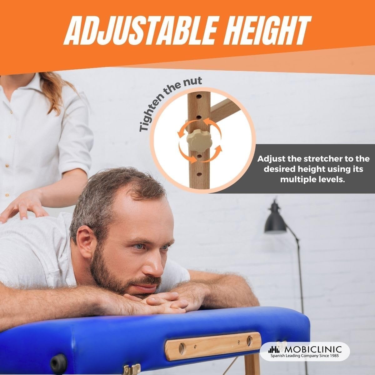 Portable Wooden Massage Table Foldable Adjustable Physiotherapy Bed Blue