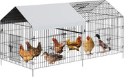 2.2x1x1m Metal Chicken Coop Run w 600D Waterproof Cover