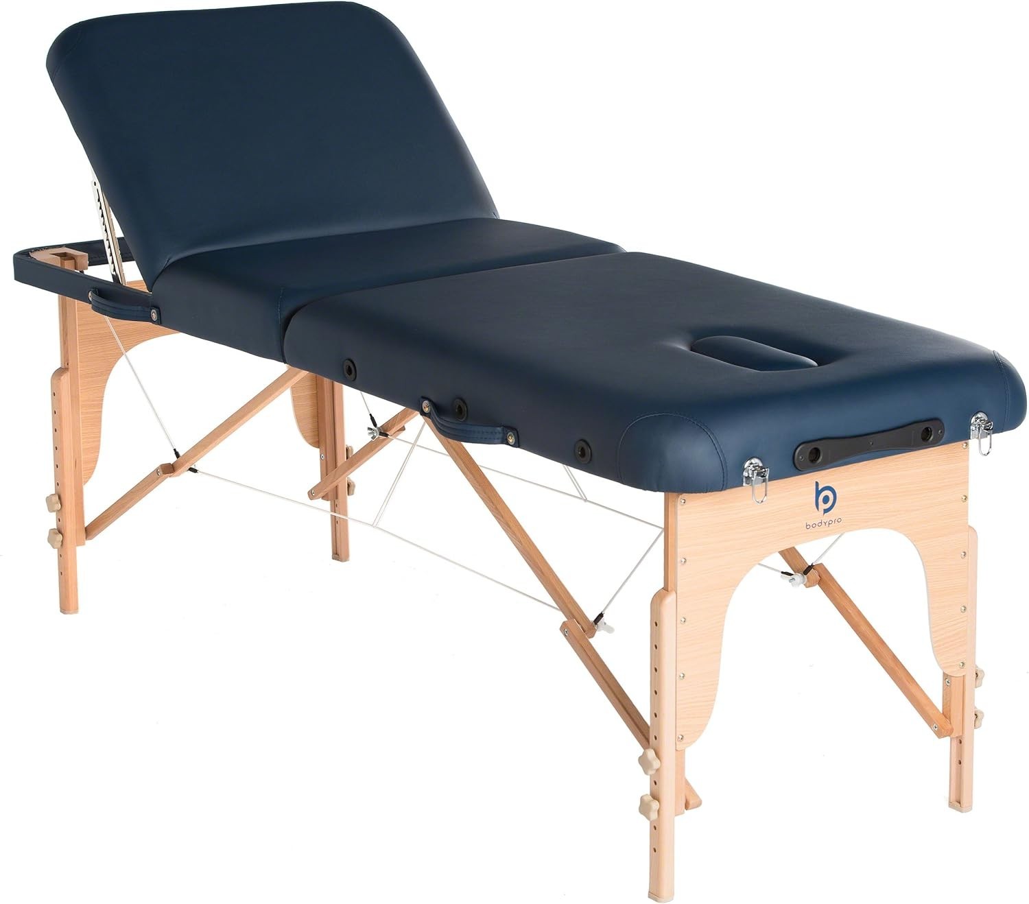 Liftback Massage Table 7cm Foam w/ Face Cradle Arms Shelf Carry Case Navy
