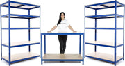 Garage Starter Kit 2 Shelving Bays + Workbench Heavy Duty 1800x1200x450mm