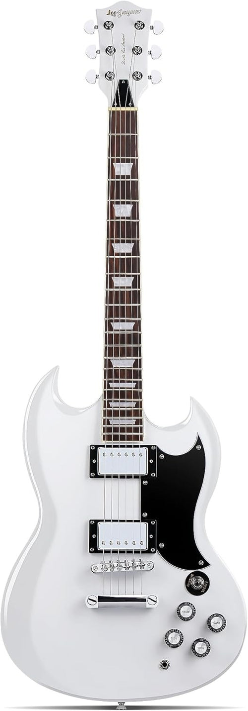 39in Solid Body Electric Guitar Poplar Maple Neck White