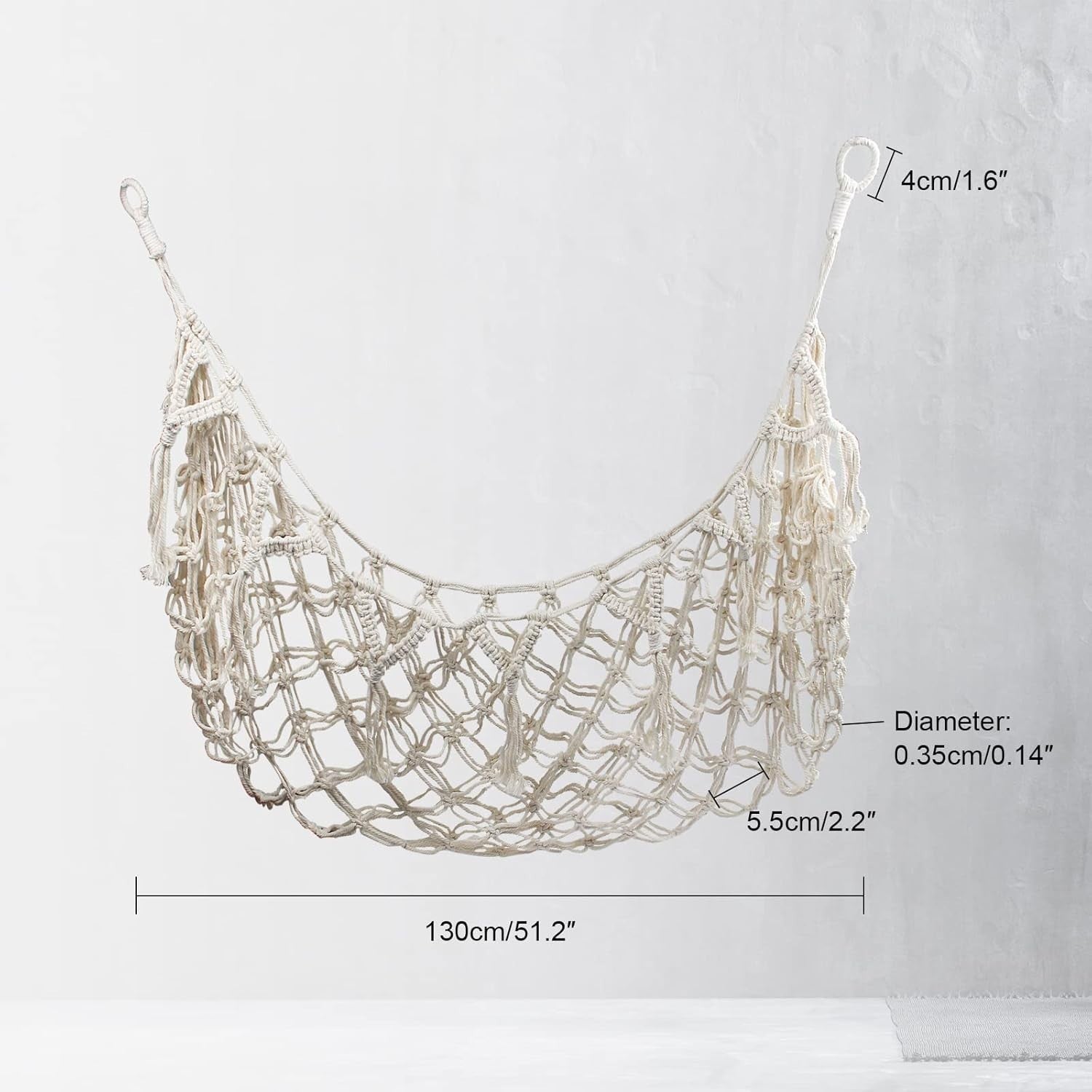 Large Macrame Toy Hammock – Stuffed Animal Storage Net – Boho Nursery Organizer