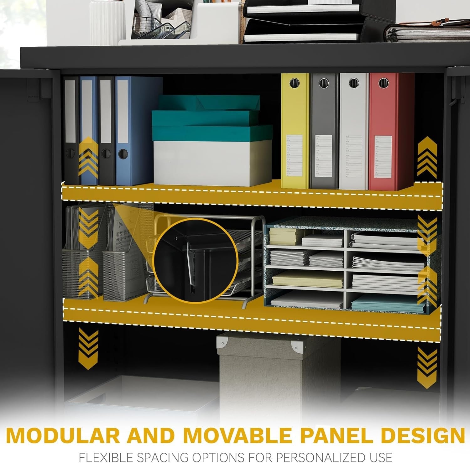 Metal Office Storage Cabinet with Lockable Doors & Adjustable Shelves, 80x40x90c