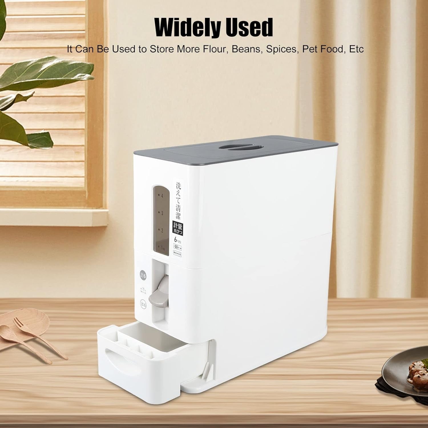 6KG Automatic Rice Dispenser Drawer Type Grain Storage Container