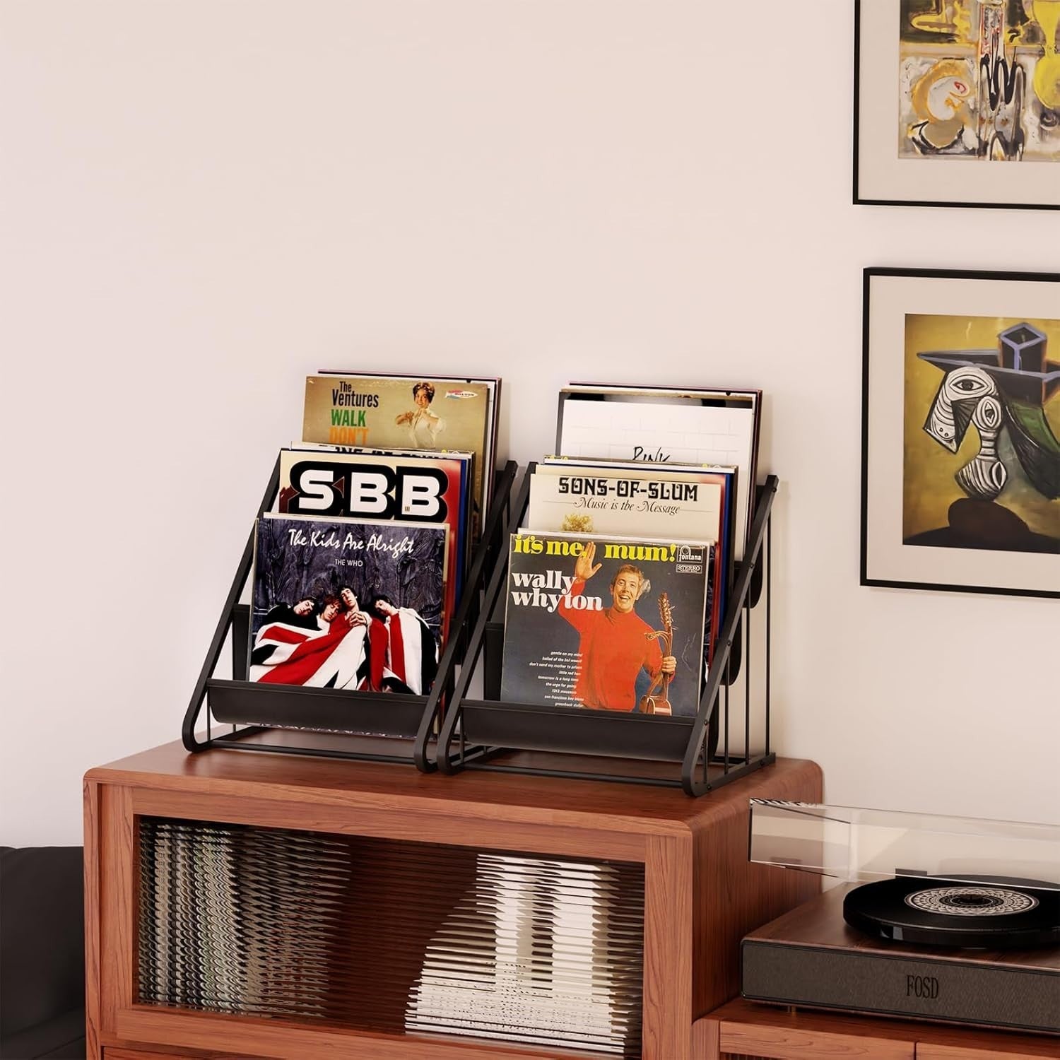3 Tier Vinyl Record Storage Stand LP Album CD Rack Holder Organizer