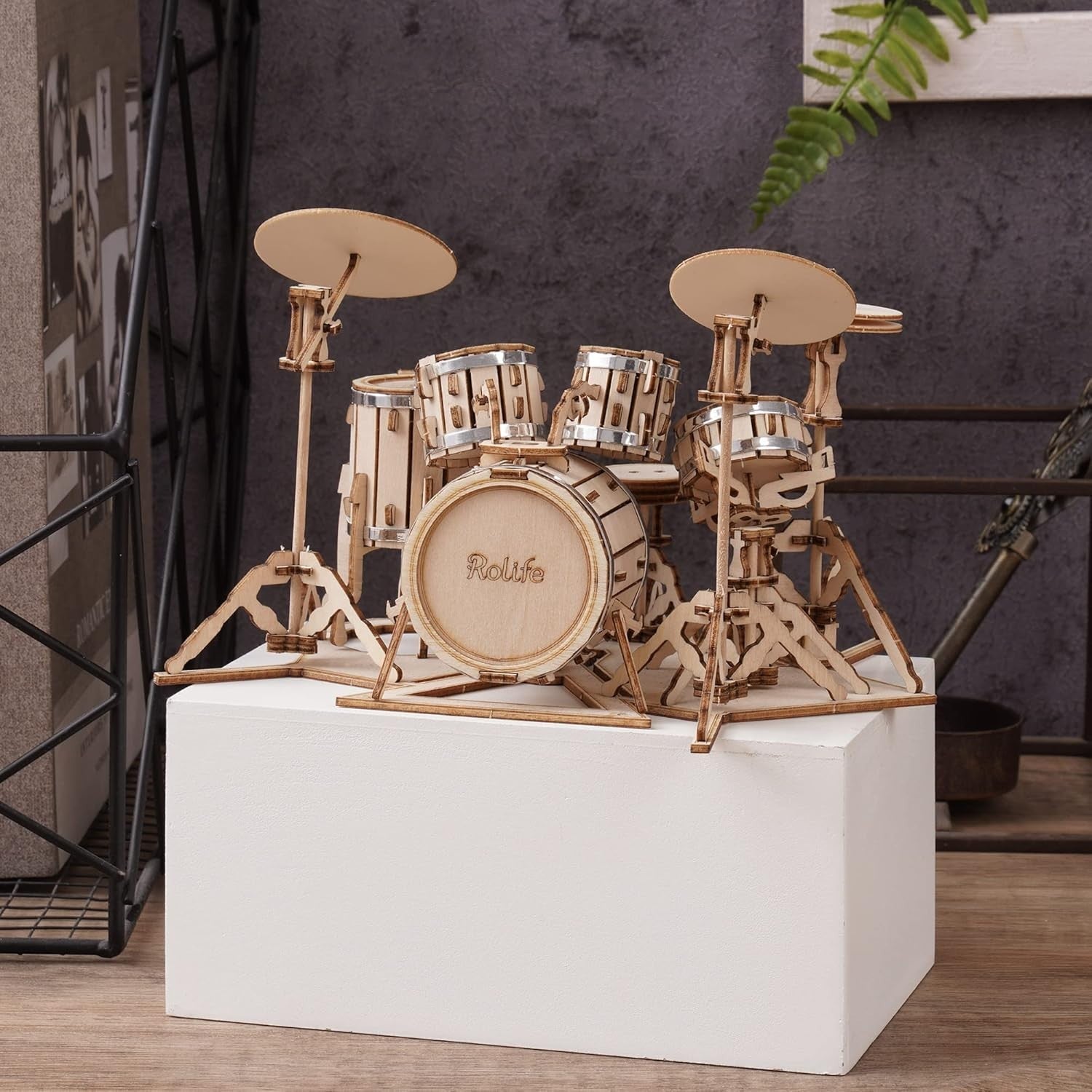 3D Wooden Drum Puzzle Kit DIY Musical Instrument Model Craft Toy 246 pcs