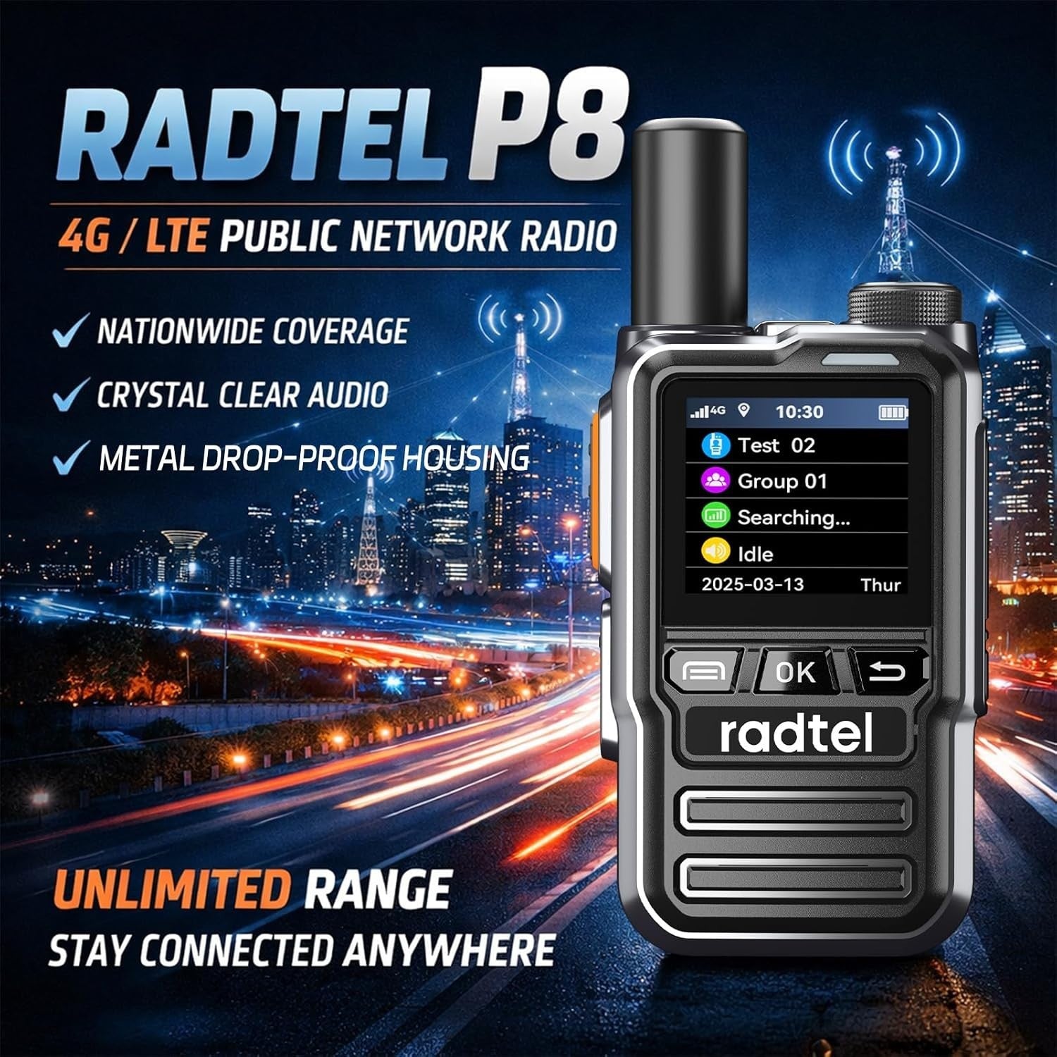 PoC Walkie Talkie 2 Pack Unlimited Range SIM Rechargeable Radio