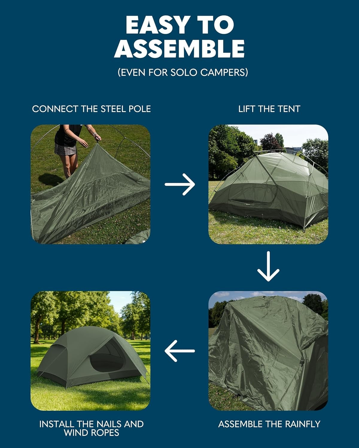 2 Man Dome Camping Tent Waterproof Lightweight Hiking