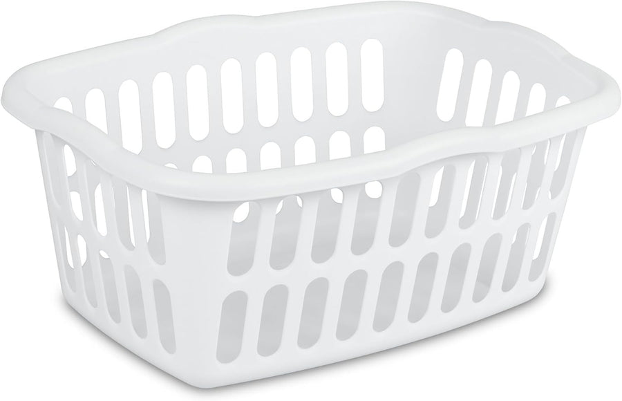 12-Pack Laundry Baskets White Plastic Hampers Rectangular 61cm Durable Handles