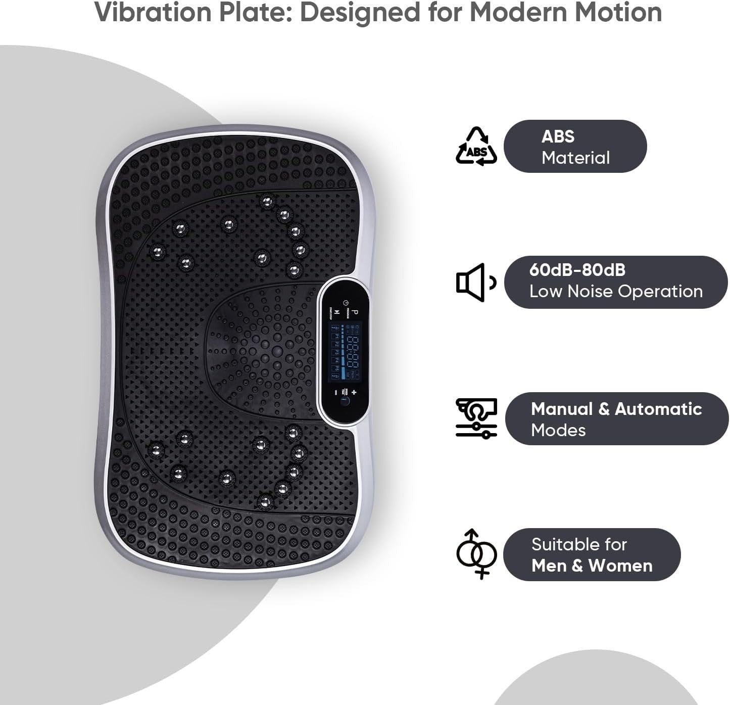 Vibration Plate Exercise Machine 99 Levels Bluetooth 5 Programs Home Trainer