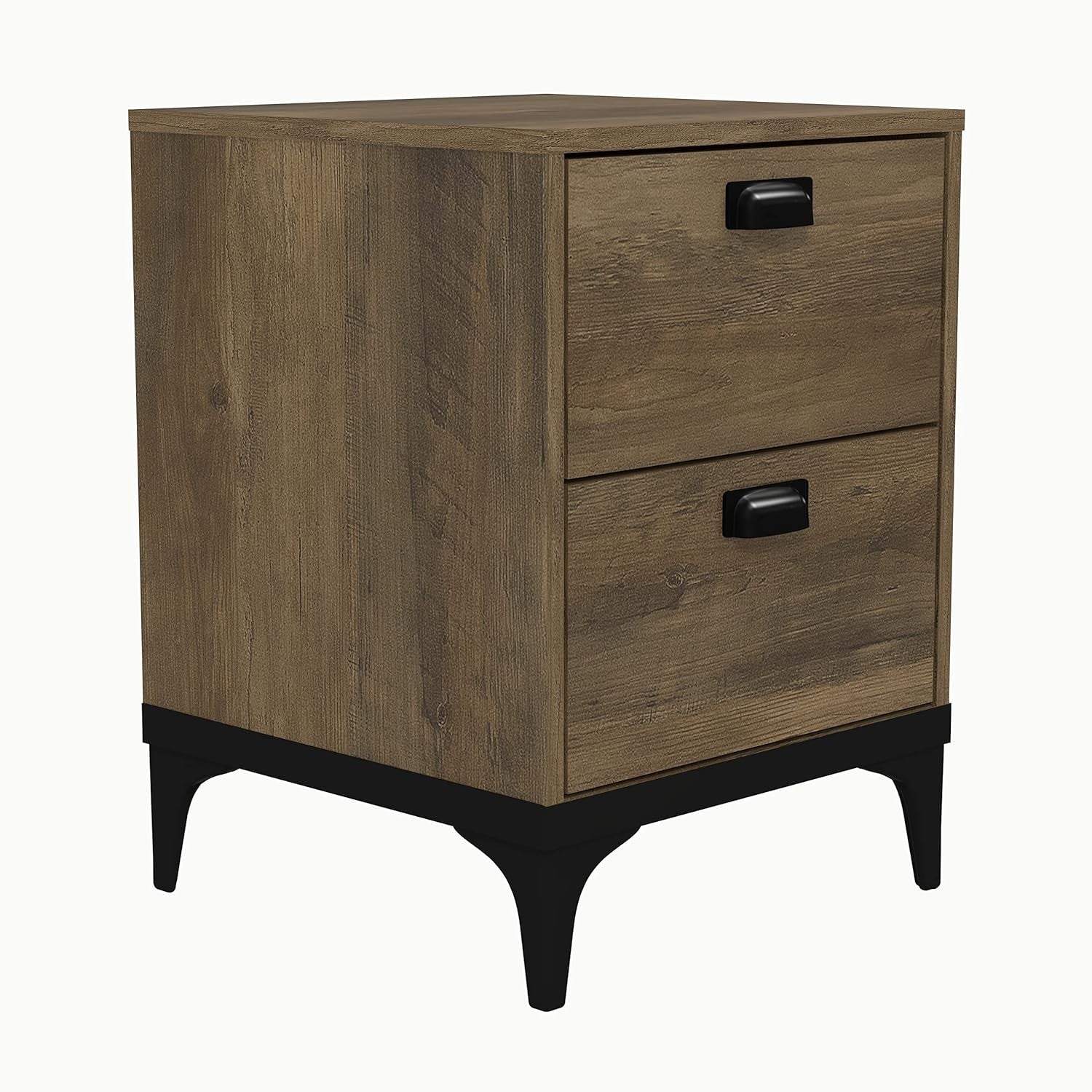 2 Drawer Bedside Table Knotty Oak Storage Unit Nightstand Cabinet