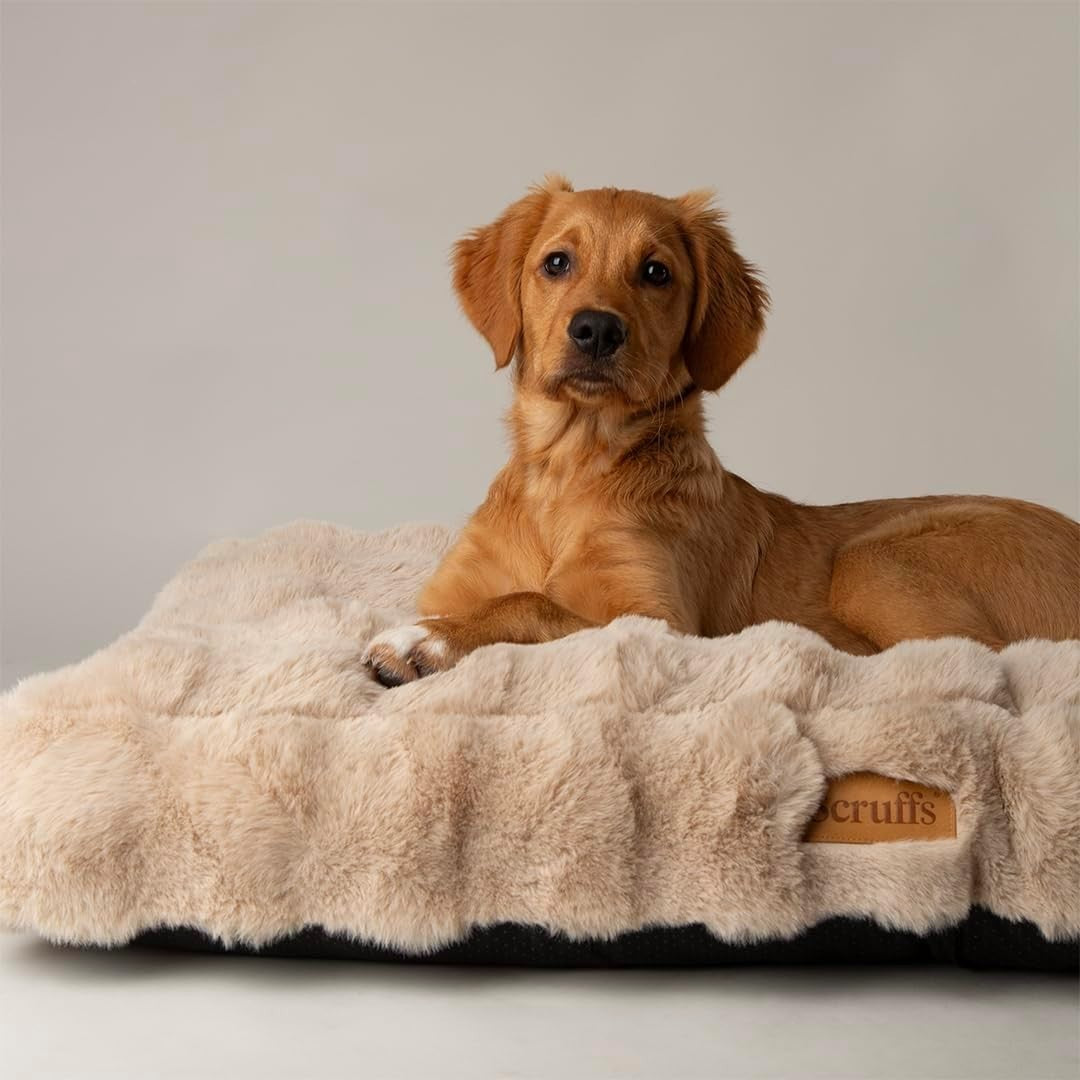 Luxury Faux Fur Dog Mattress 80x60cm Non Slip Washable
