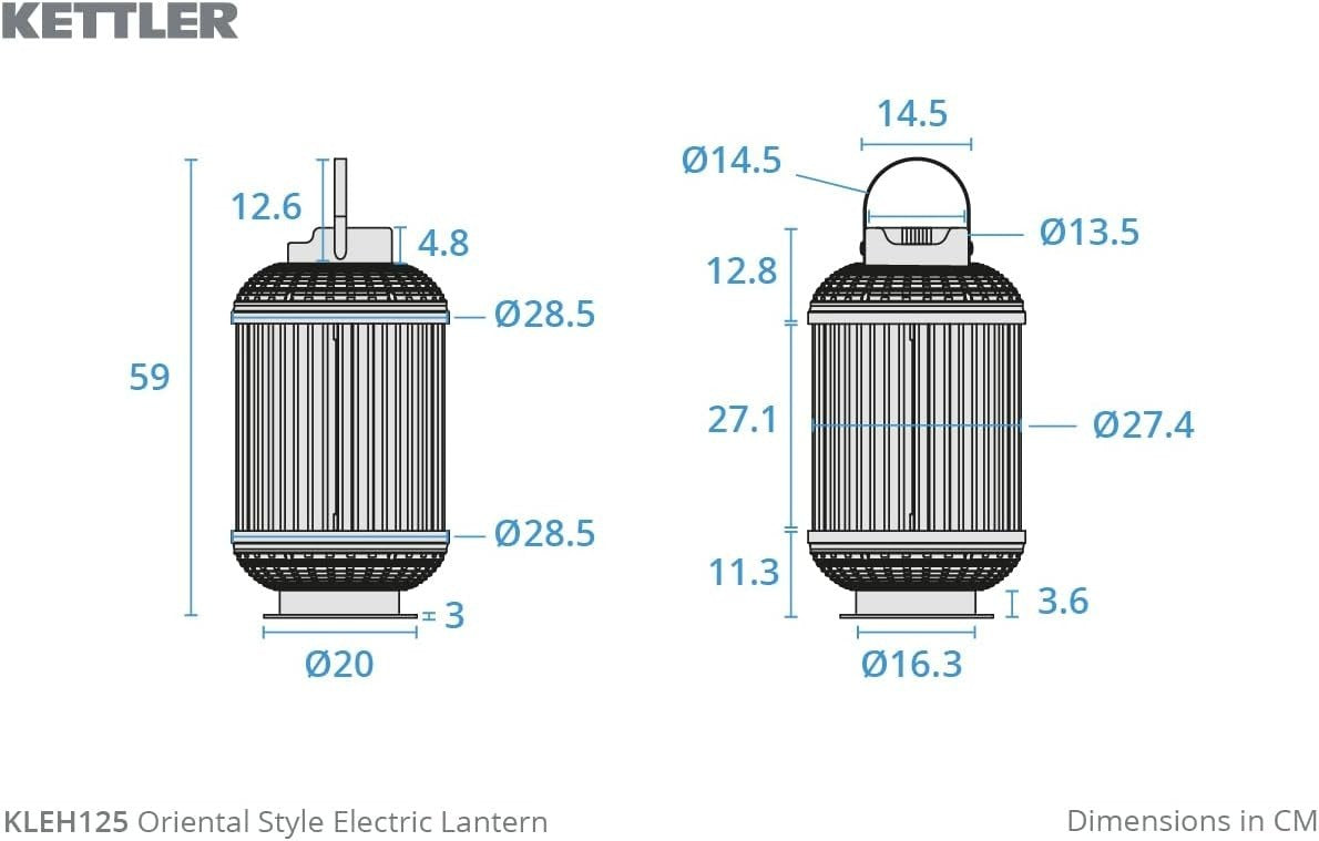 Kalos Oriental Outdoor Electric Lantern Patio Heater 1200W Aluminium