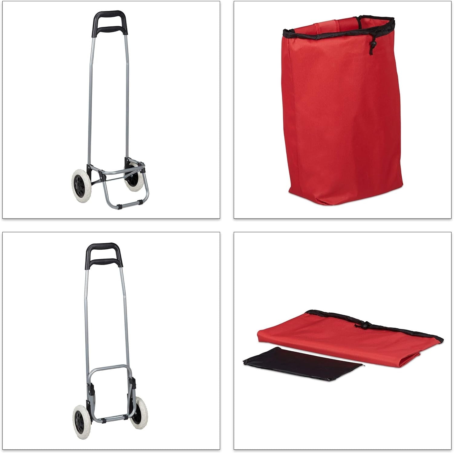 Folding Shopping Trolley with Removable 28L Grocery Bag Lightweight