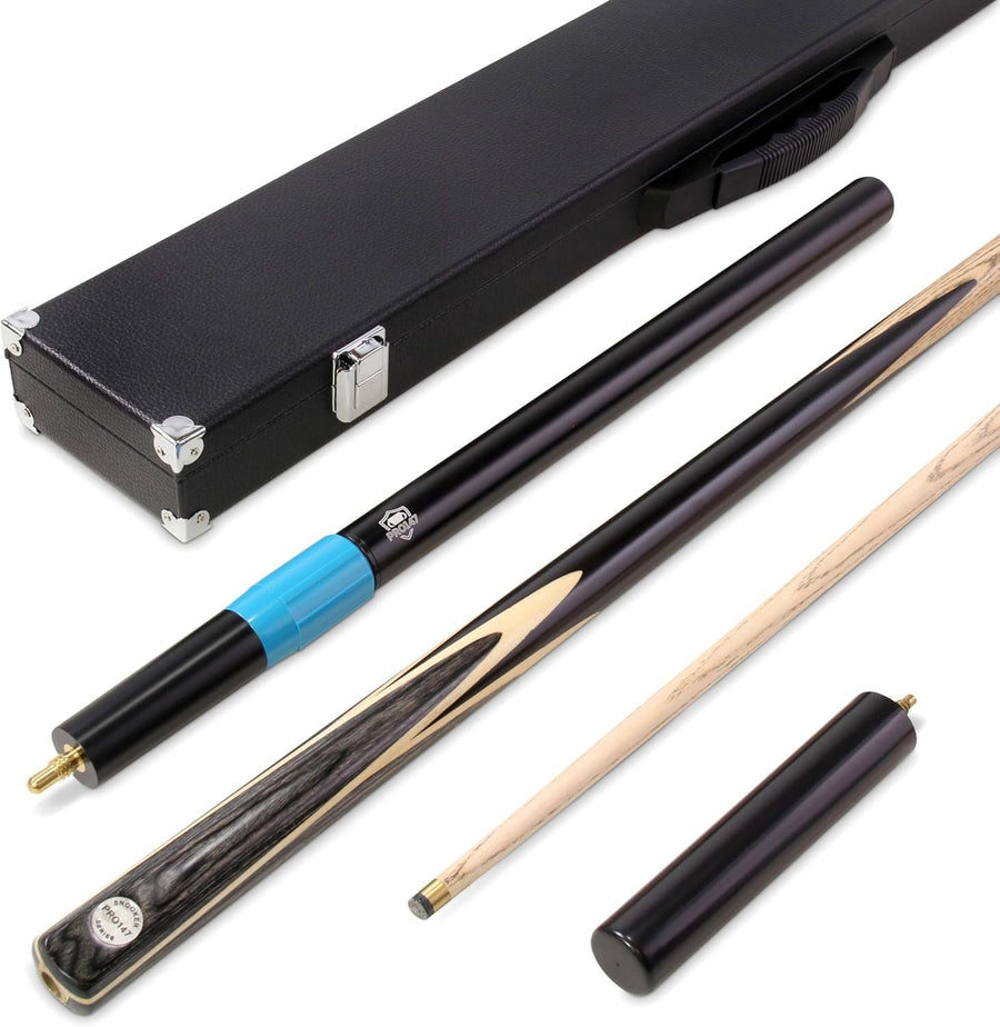 57in Ash Snooker Pool Cue 2 Piece Centre Joint 9.5mm Tip Pro