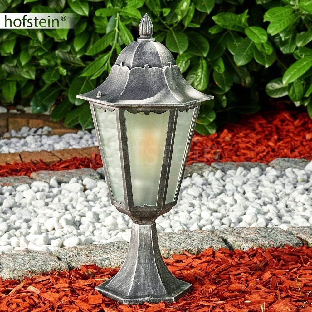Outdoor Lamp Lignac Frost, 74cm Antique Black/Silver Bollard Light, E27