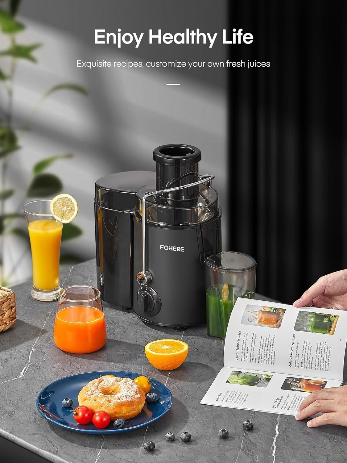900W Centrifugal Juicer 3 Speed Wide Chute Fast Juice Extractor Whole Fruit
