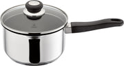 20cm Stainless Steel Saucepan with Strainer Lid & Pouring Lip, 3 L Capacity