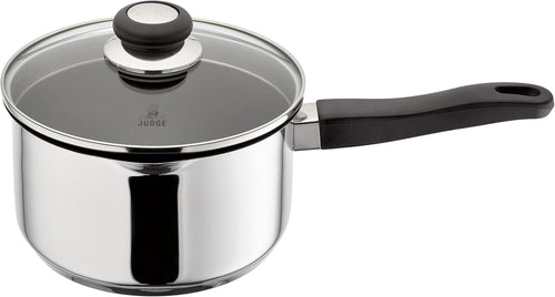 20cm Stainless Steel Saucepan with Strainer Lid & Pouring Lip, 3 L Capacity
