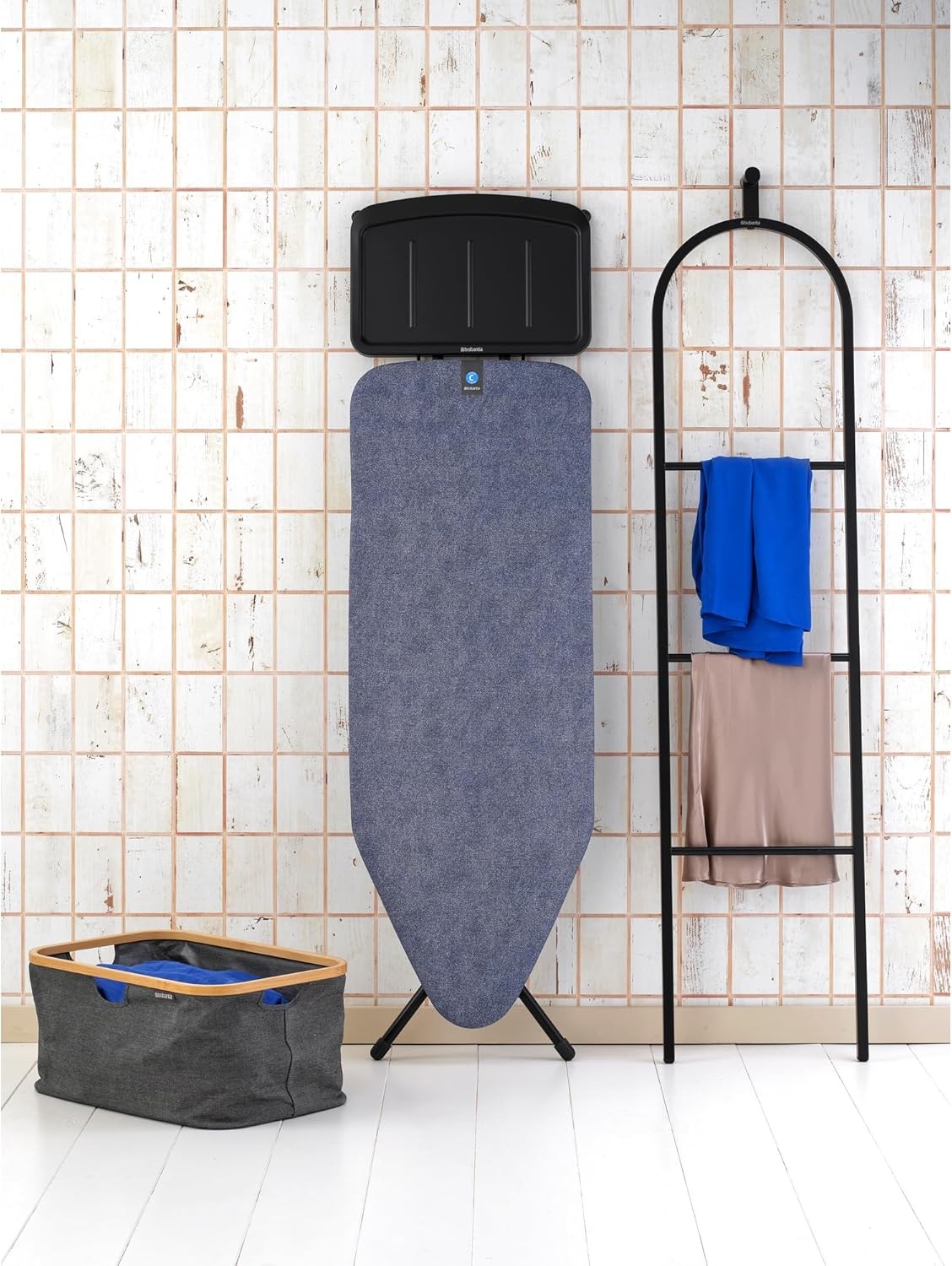 Wide Ironing Board Solid Steam Unit Holder Height Adjustable 124x45cm