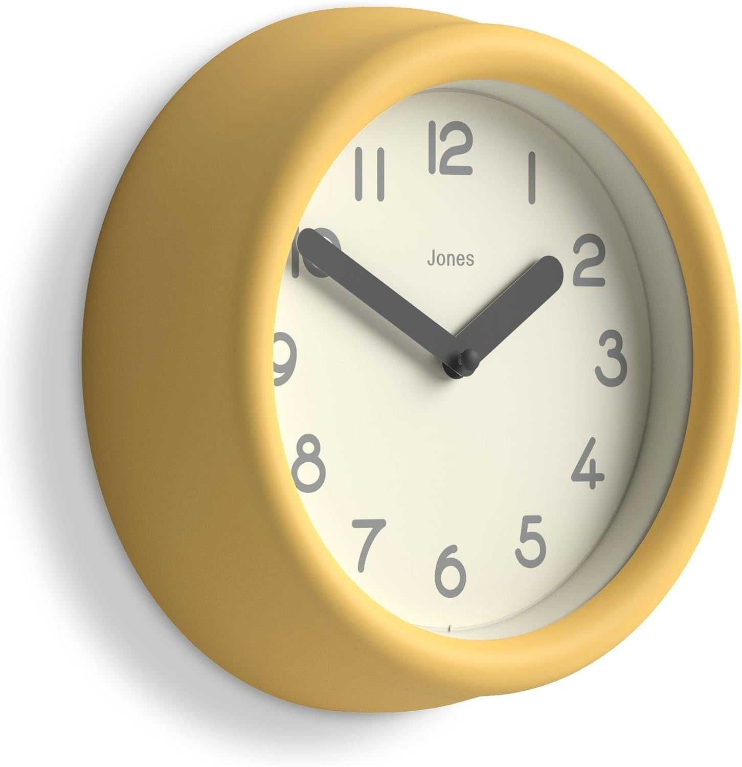 Small Yellow Wall Clock 22cm Modern Silent Quartz Round Minimalist Home Decor