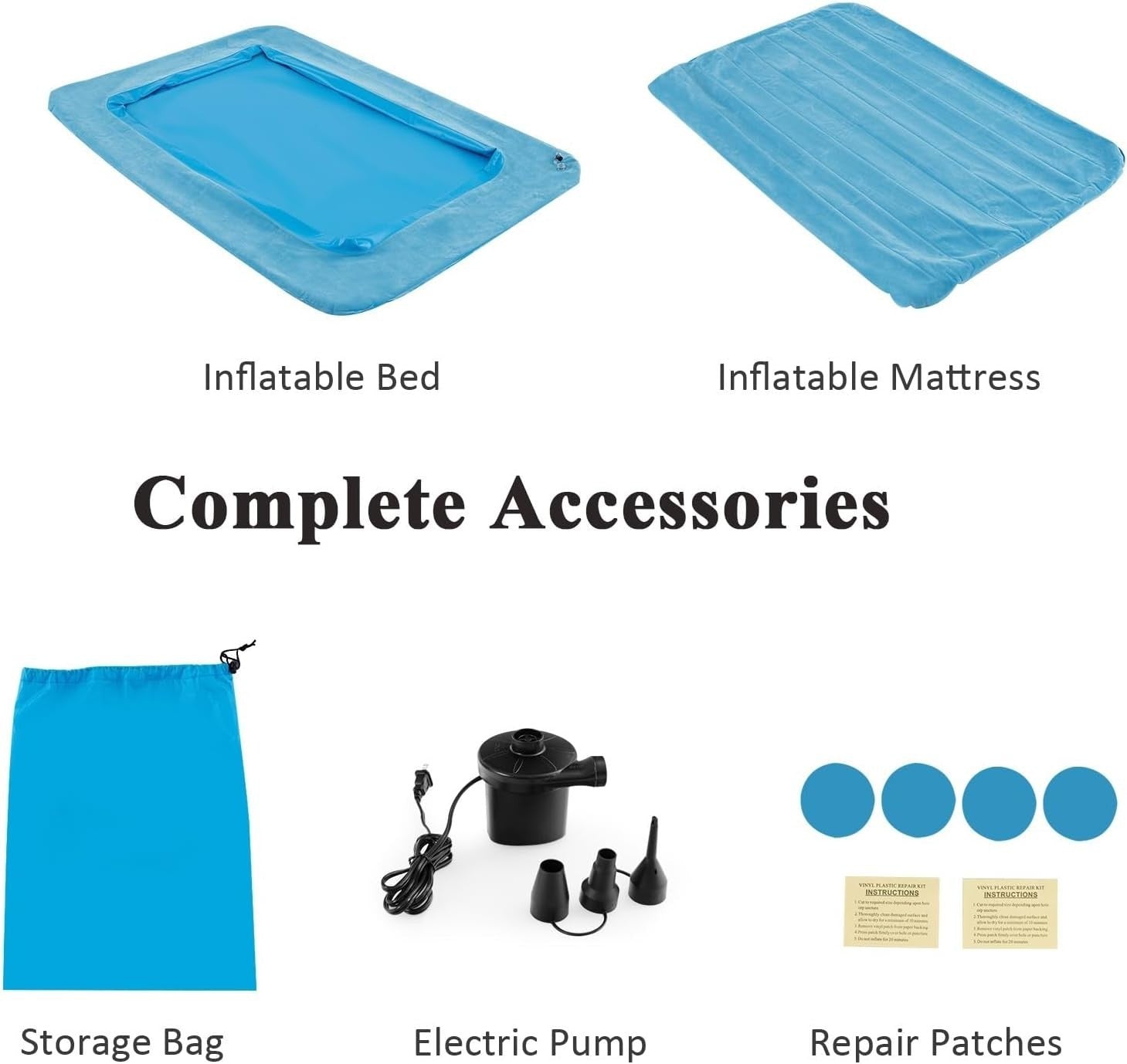 Kids Inflatable Travel Bed with Electric Pump | Portable Air Mattress for Campin