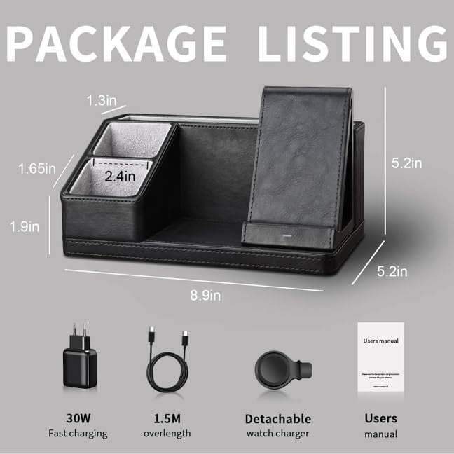 3-in-1 Wireless Desk Organiser with Fast Charger – Pen & Phone Station