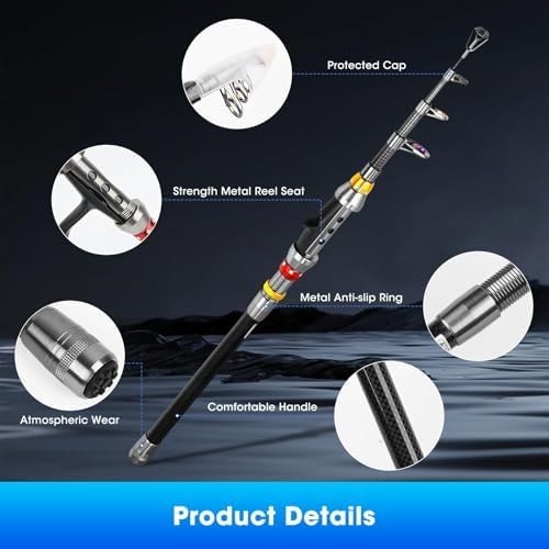 Telescopic Fishing Rod Reel Combo 1.8M Spinning Set Bag Lures Hooks Line