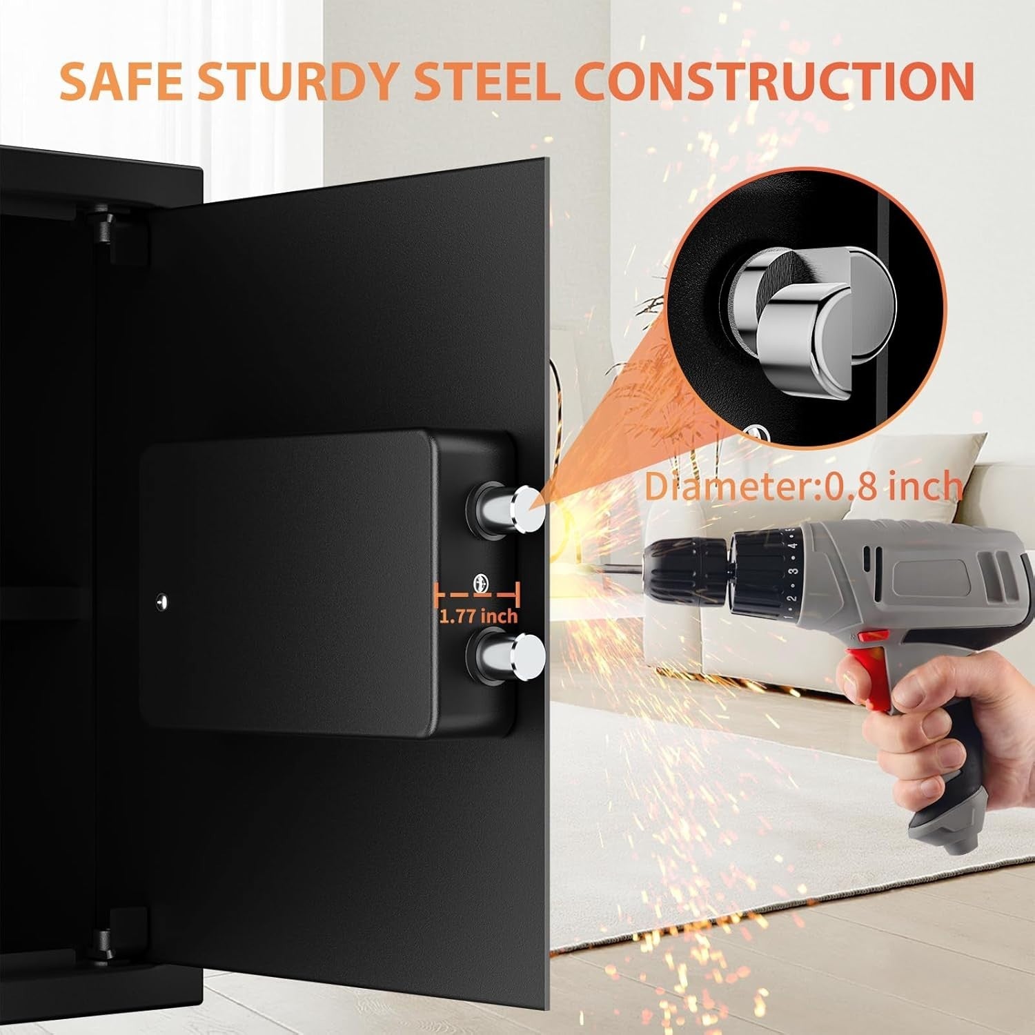 43L Digital Safe Box Fireproof Security Cabinet with Keypad Lock