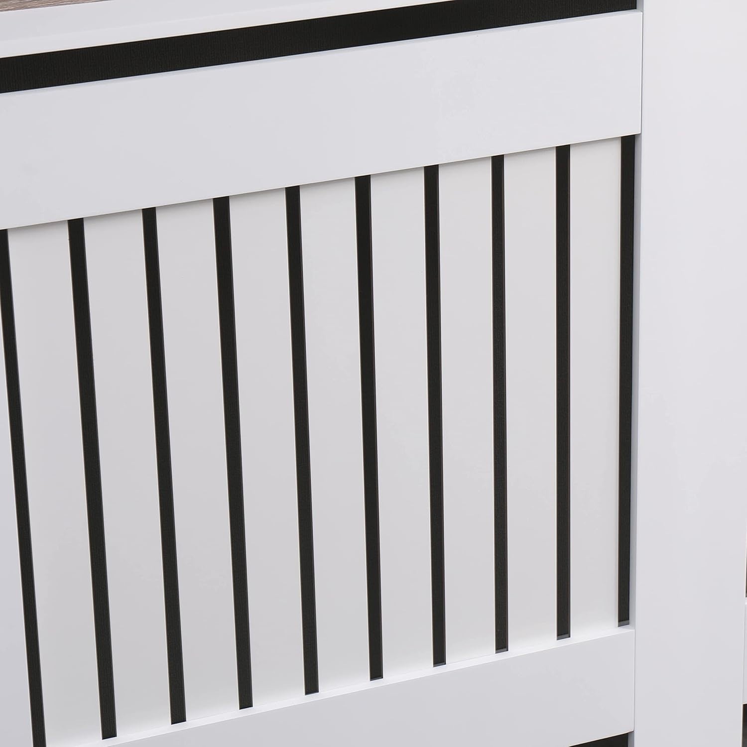 Large White Radiator Cover | Modern MDF Vertical Slat Cabinet – Elegant Design