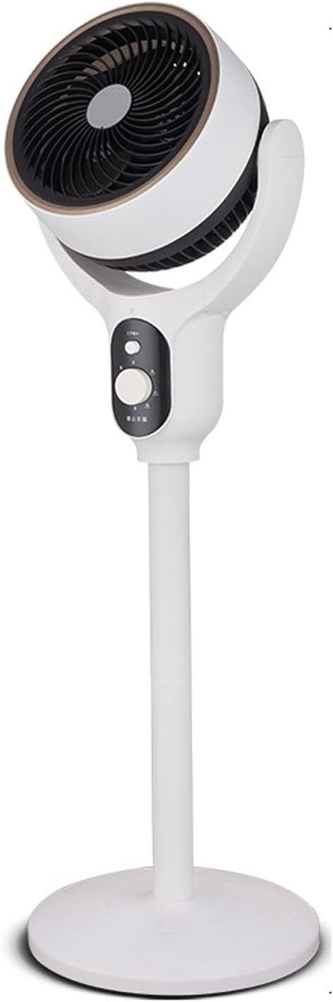90°+90° Standing Fan Adjustable Height 3-Speed Quiet Floor Pedestal Fan White