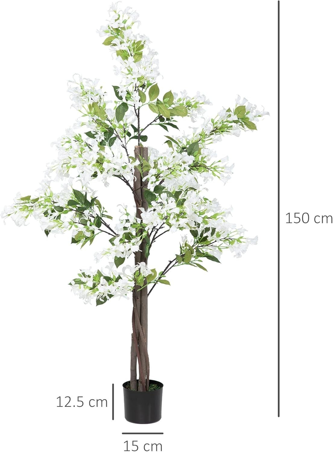 150cm Honeysuckle Flower Tree Artificial Plant White Blossoms Indoor Nursery Pot